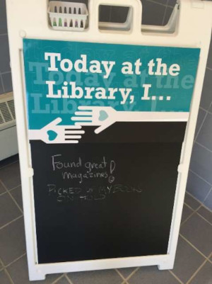 Signage at a Colorado Library. Chalkboard.