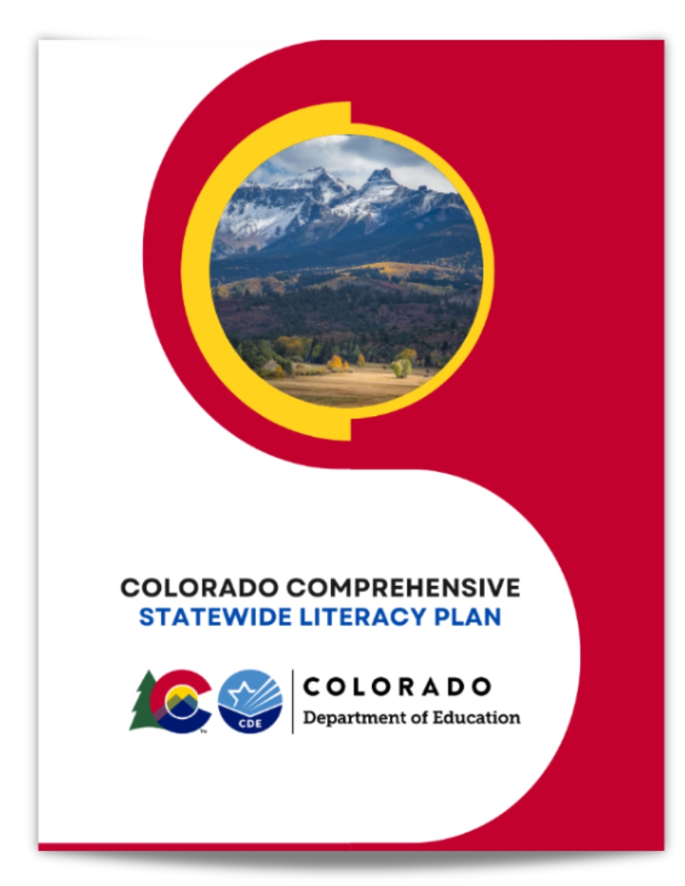 Cover page of comprehensive literacy plan with CDE logo